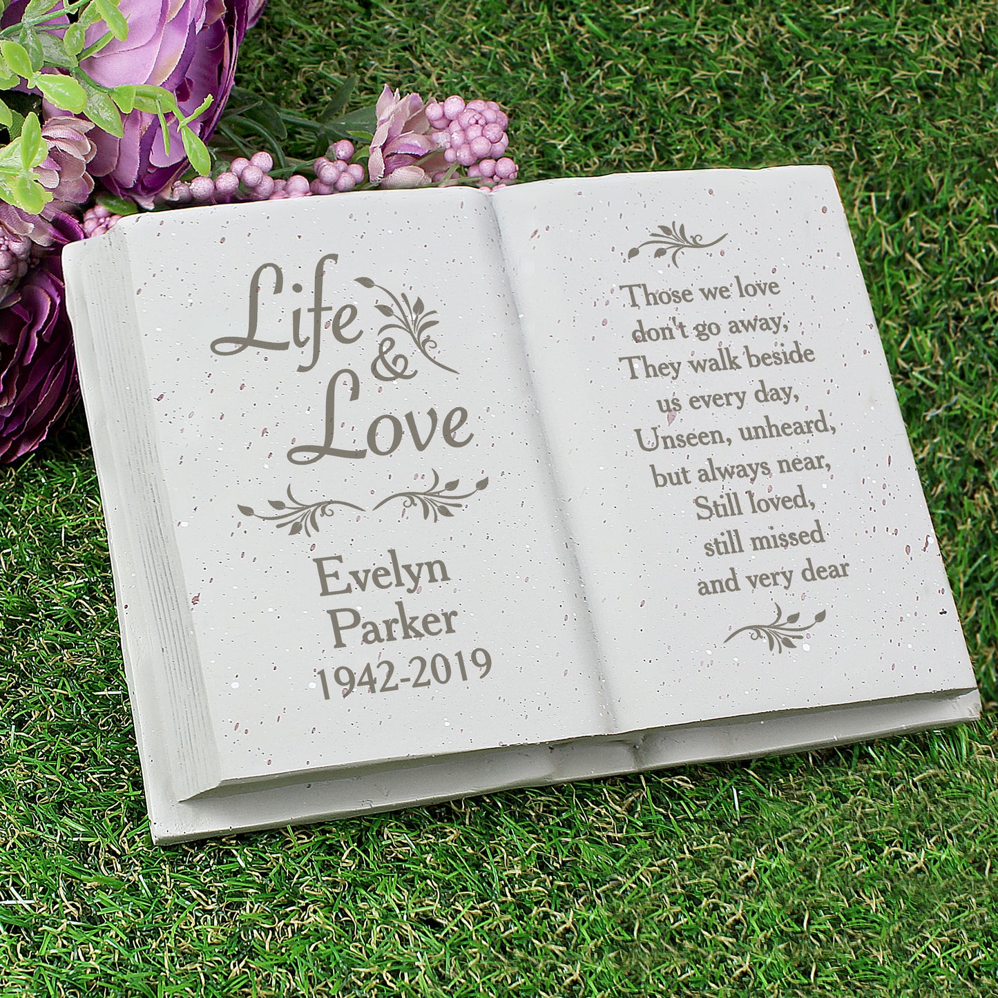 Personalised Life & Love Memorial Book graveside