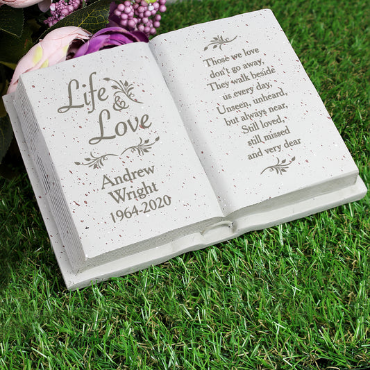 Personalised Life & Love Memorial Book graveside