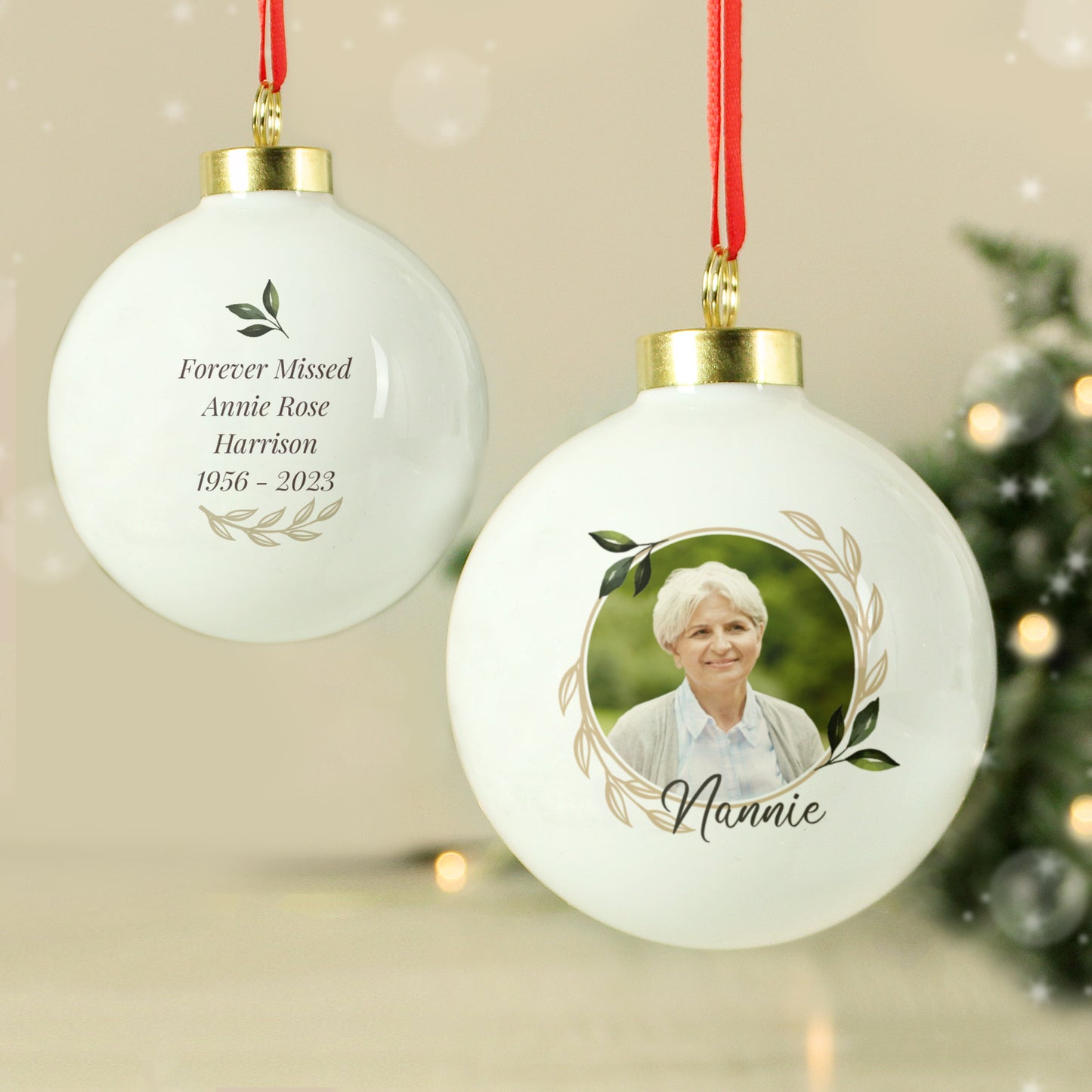 Personalised Photo Memorial Bauble