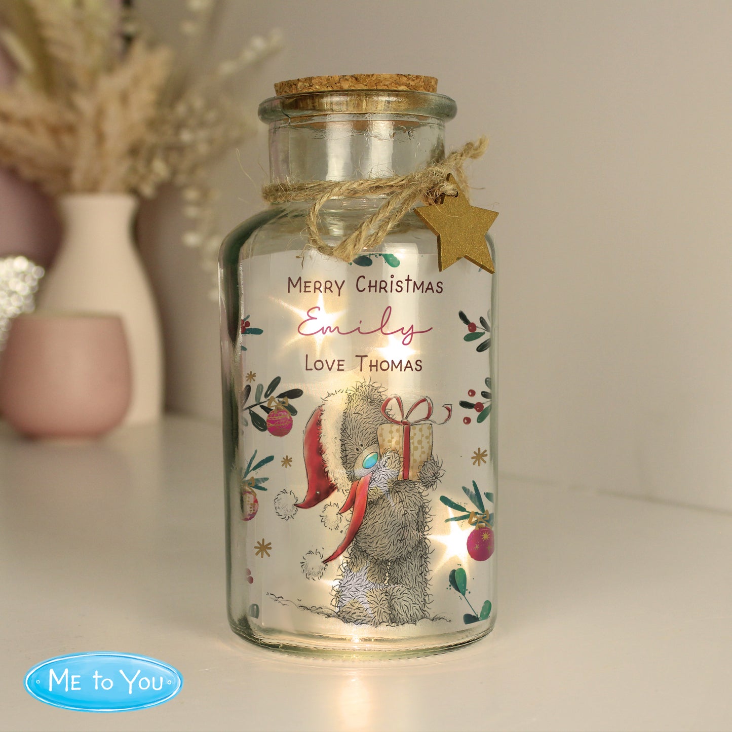 Personalised Me to You Cosy Winter Led Jar