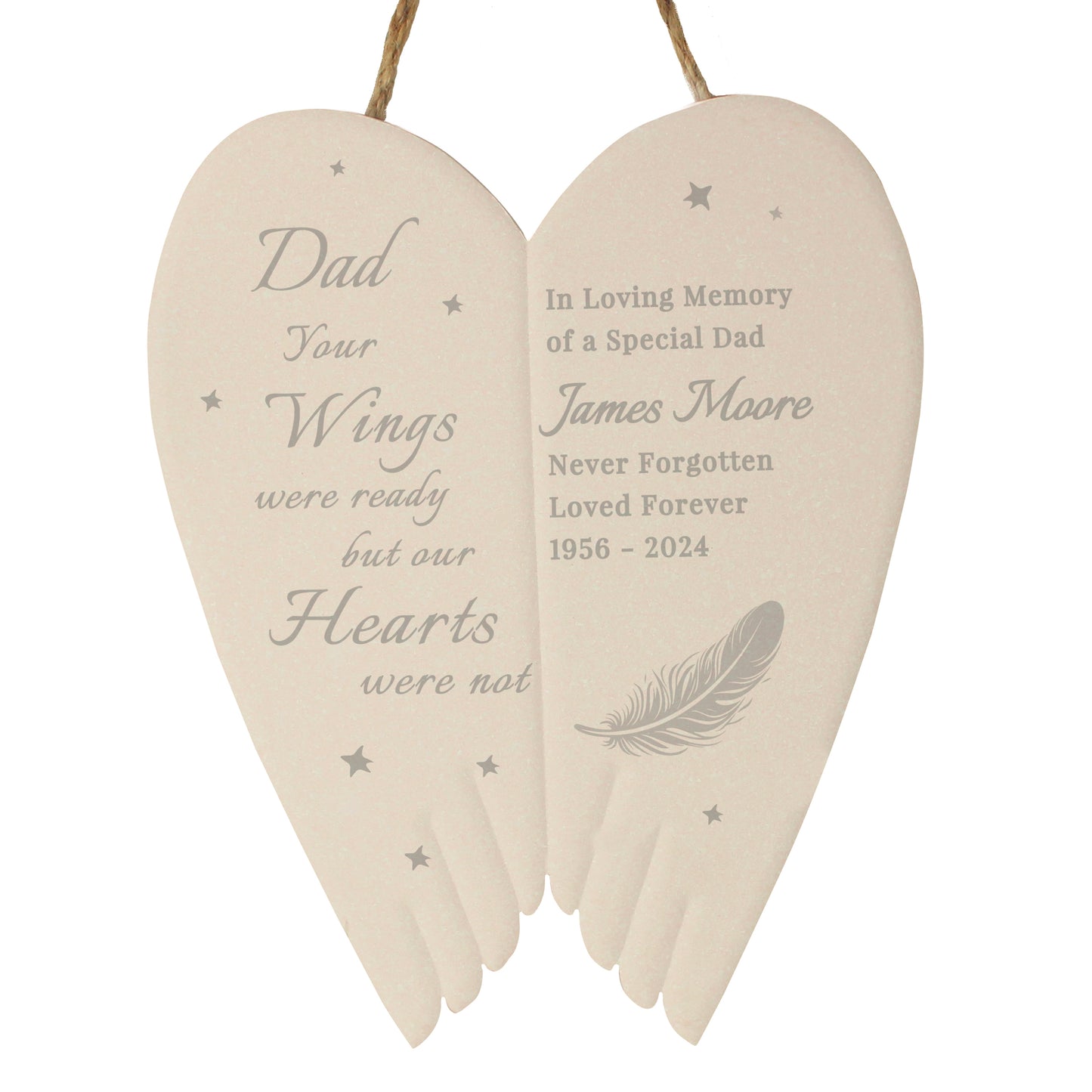 Personalised Pet Memorial Ceramic Wings