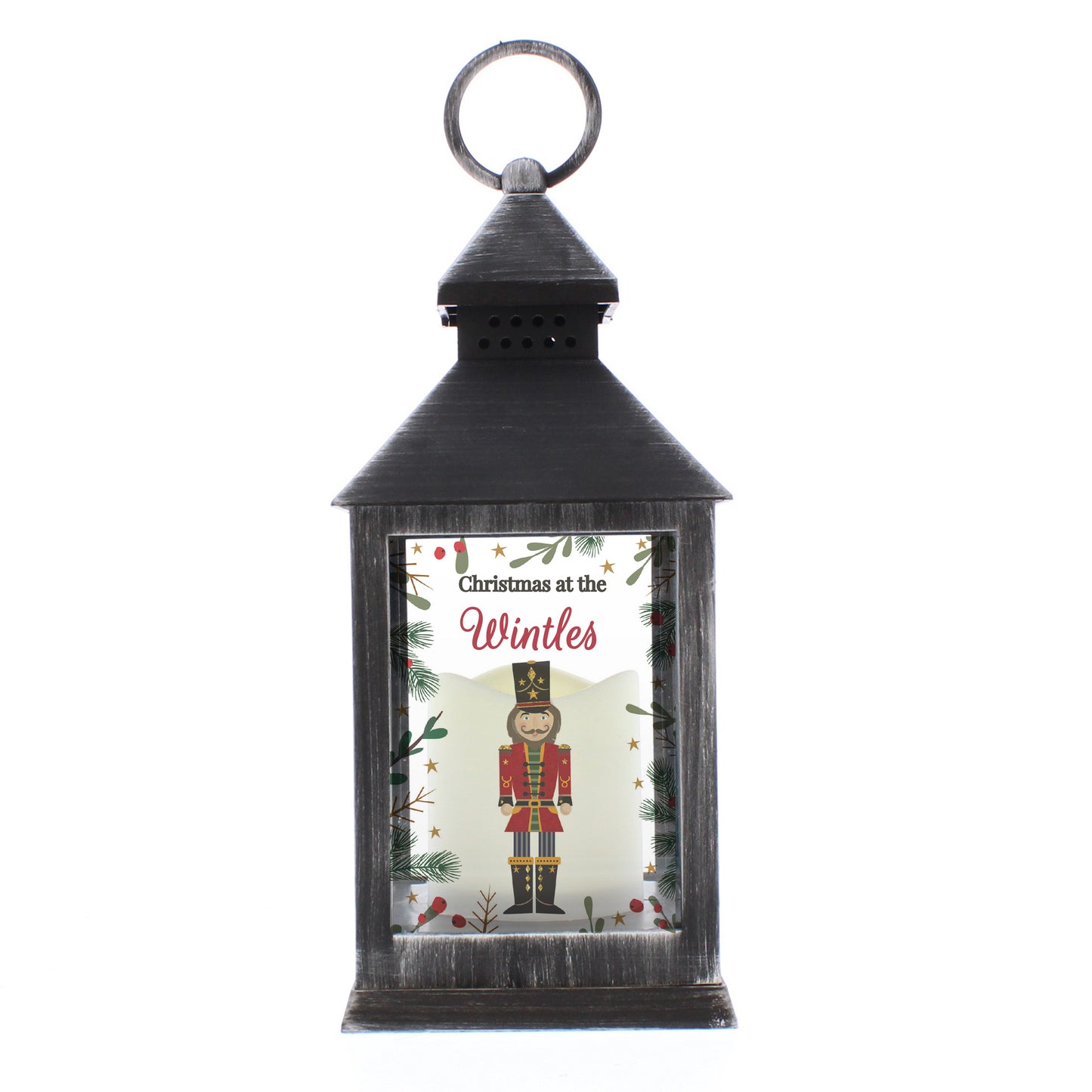 Personalised Christmas Nutcracker Black Lantern