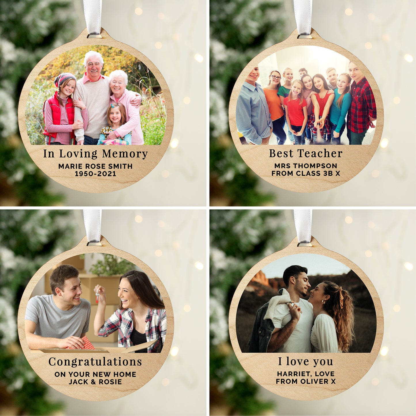 Personalised Photo Round Wooden Decoration