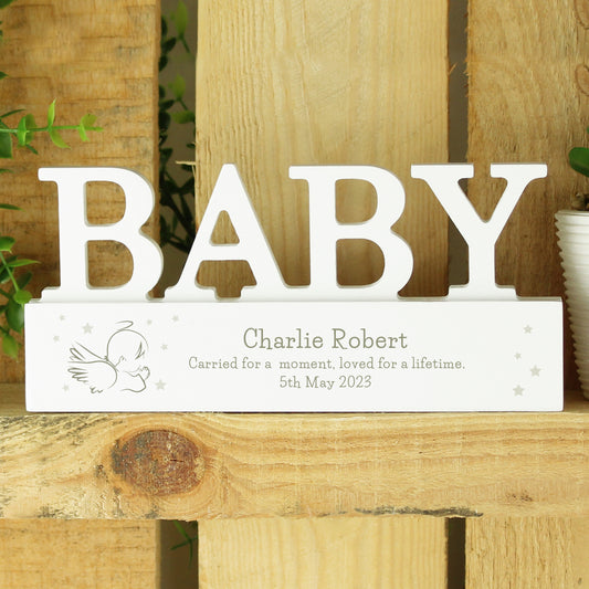 Personalised Memorial Wooden Baby Ornament