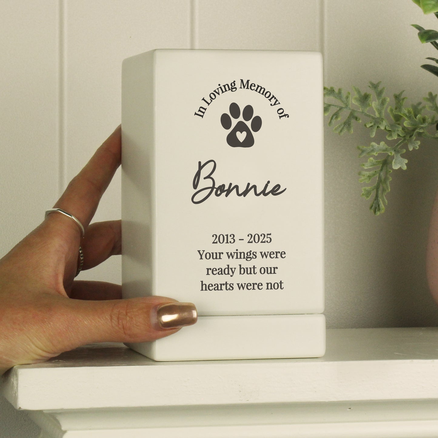 Personalised Pet Memorial Small Wooden Urn