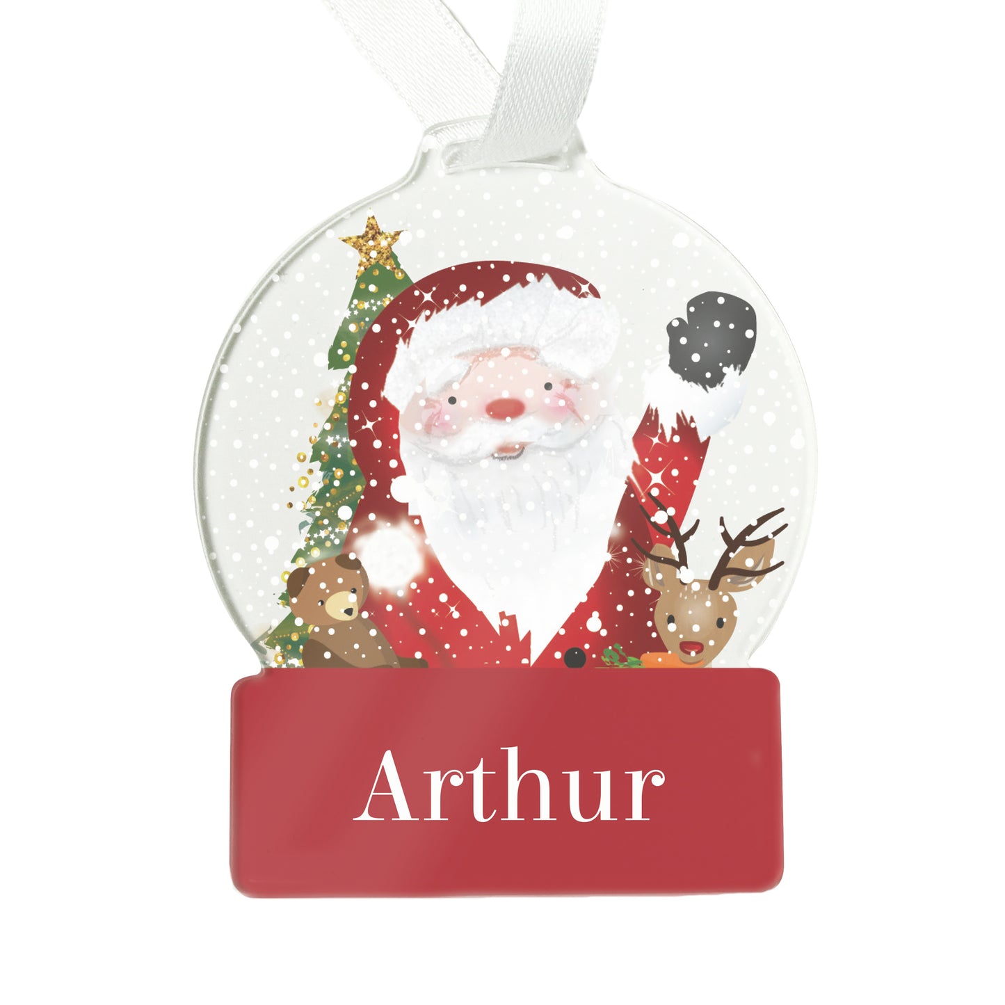 Personalised Santa Acrylic Snow globe Decoration