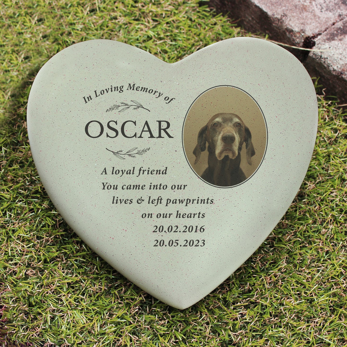 Personalised Pet In Loving Memory Photo Memorial Resin Heart