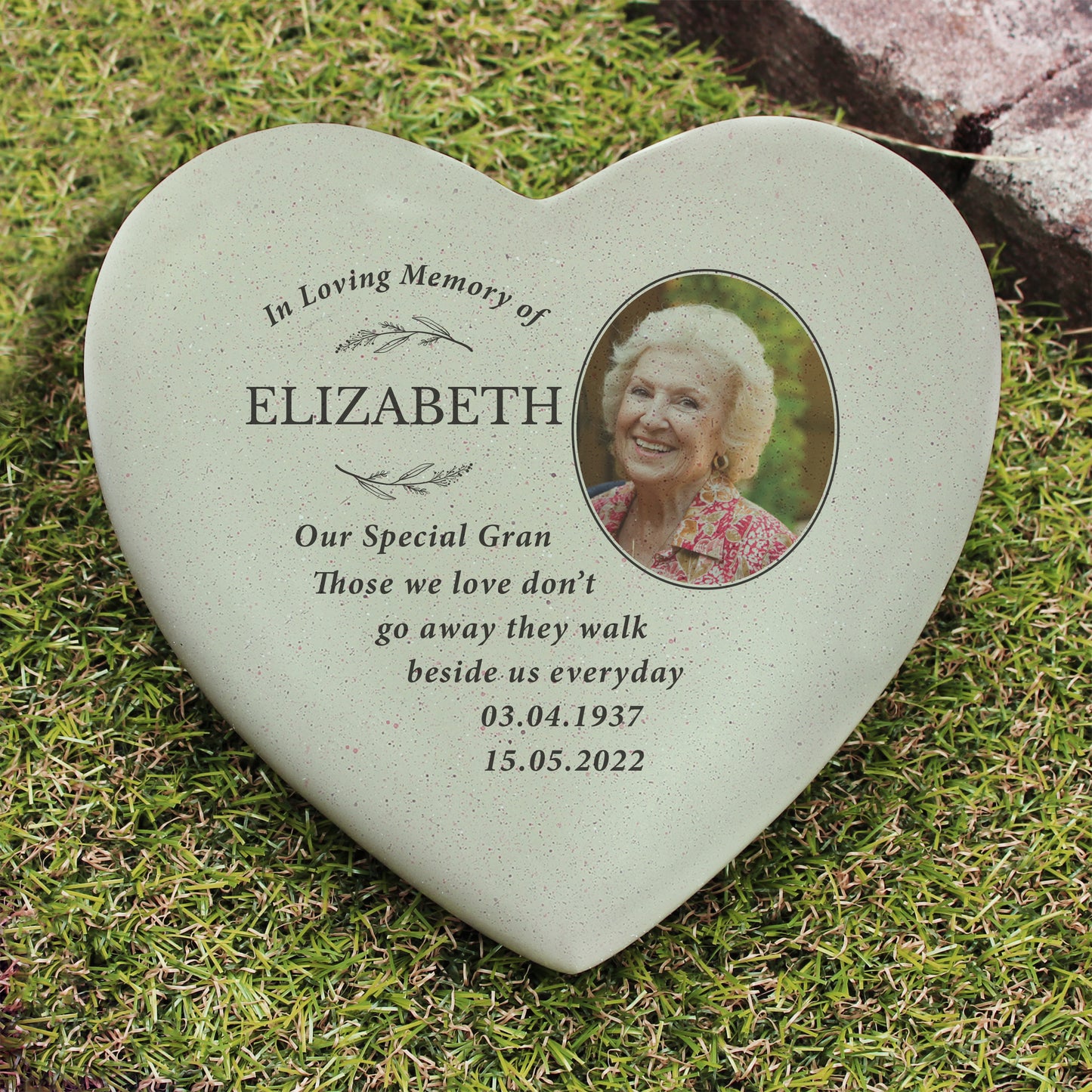 Personalised In Loving Memory Photo Upload Memorial Resin Heart