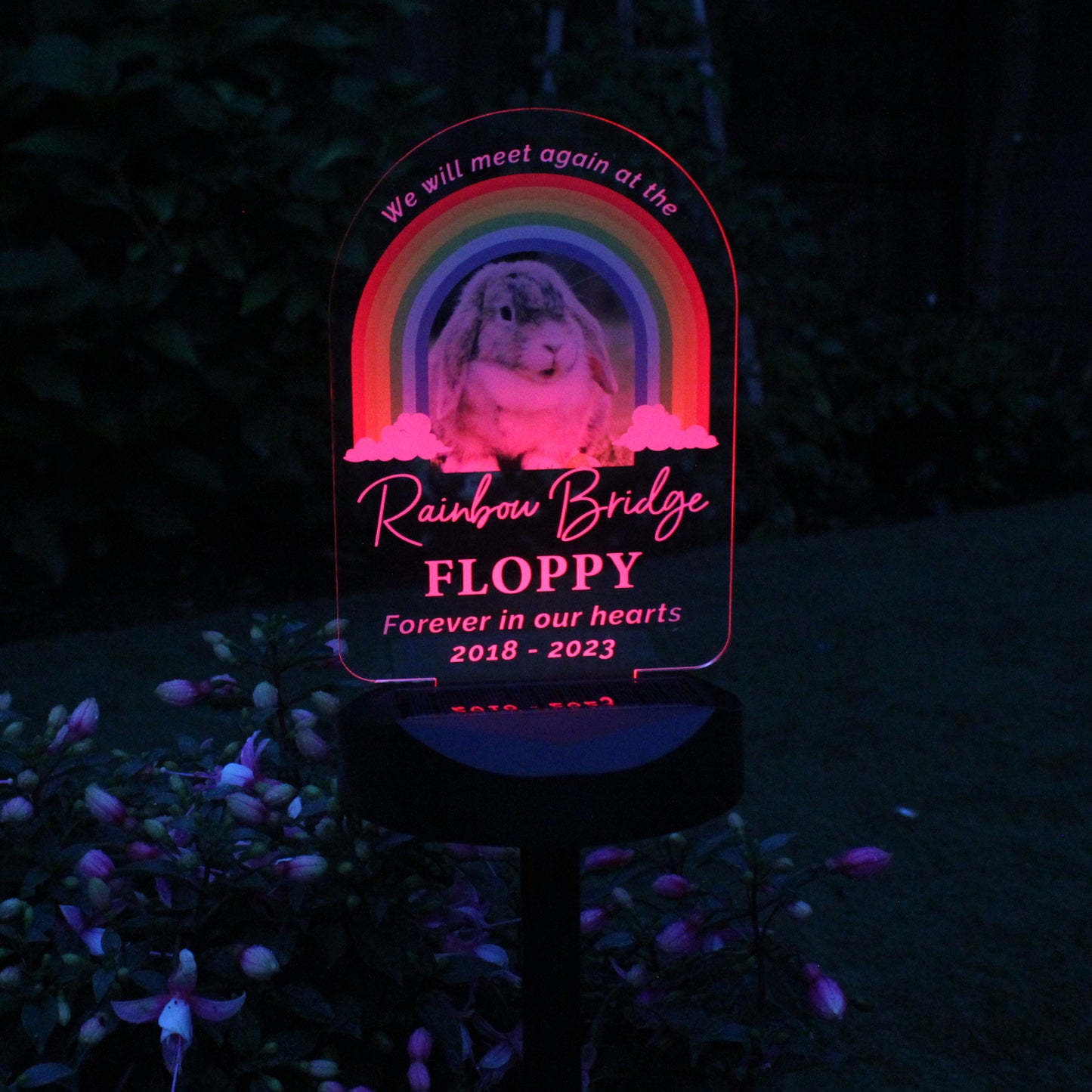 Personalised Rainbow Bridge Pet Memorial Outdoor Solar Light