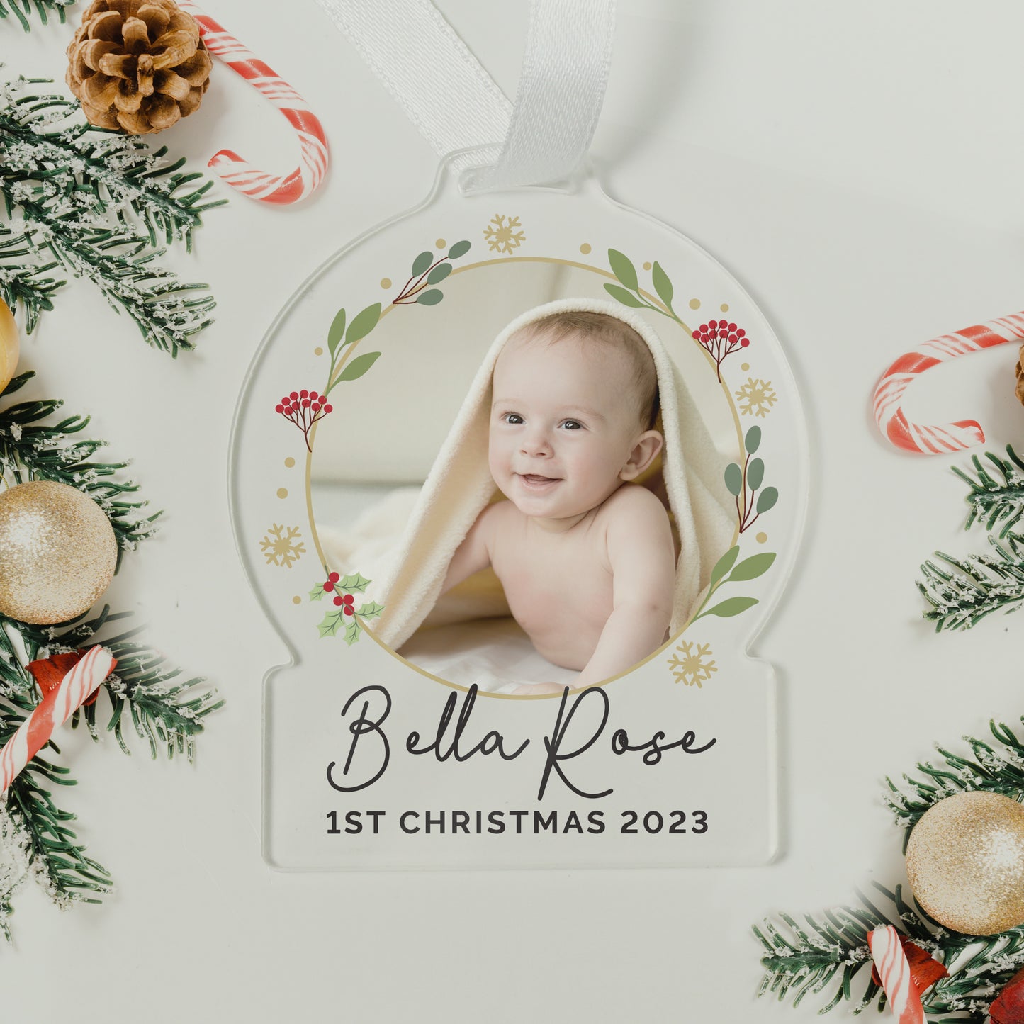 Personalised Photo Upload Acrylic Christmas Decoration