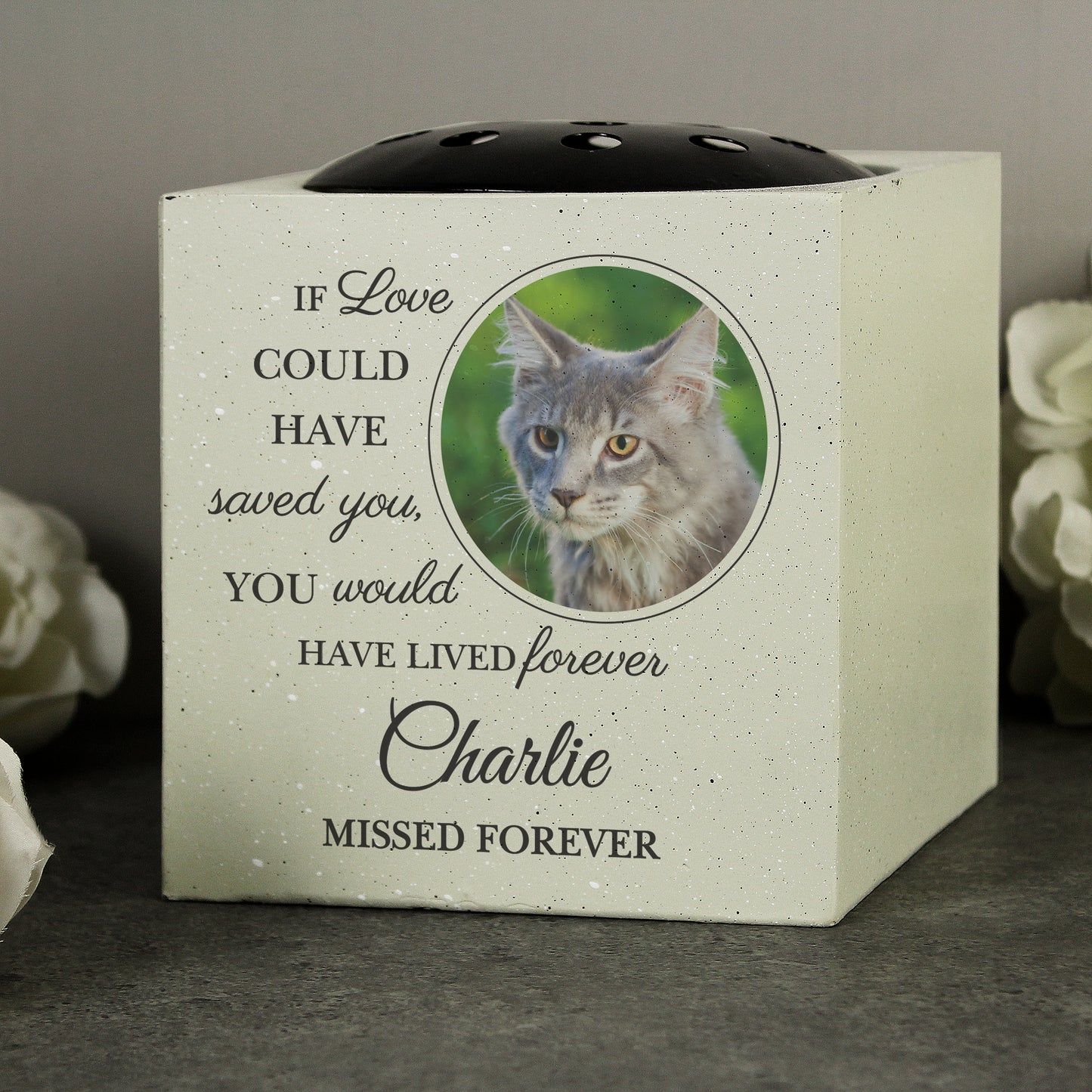 Personalised Pet Photo Upload Memorial Garden Vase