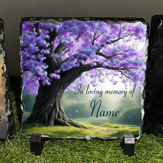 Personalised Purple Blossom tree design outdoor or indoor slate