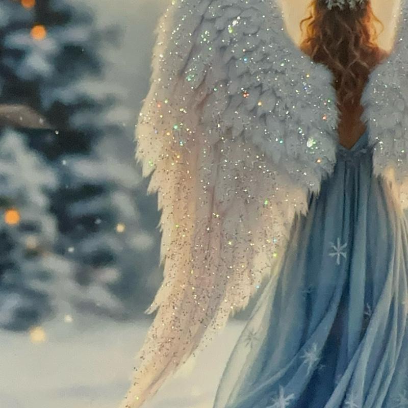 Christmas angel memorial slate  indoor and outdoor with glitter detail