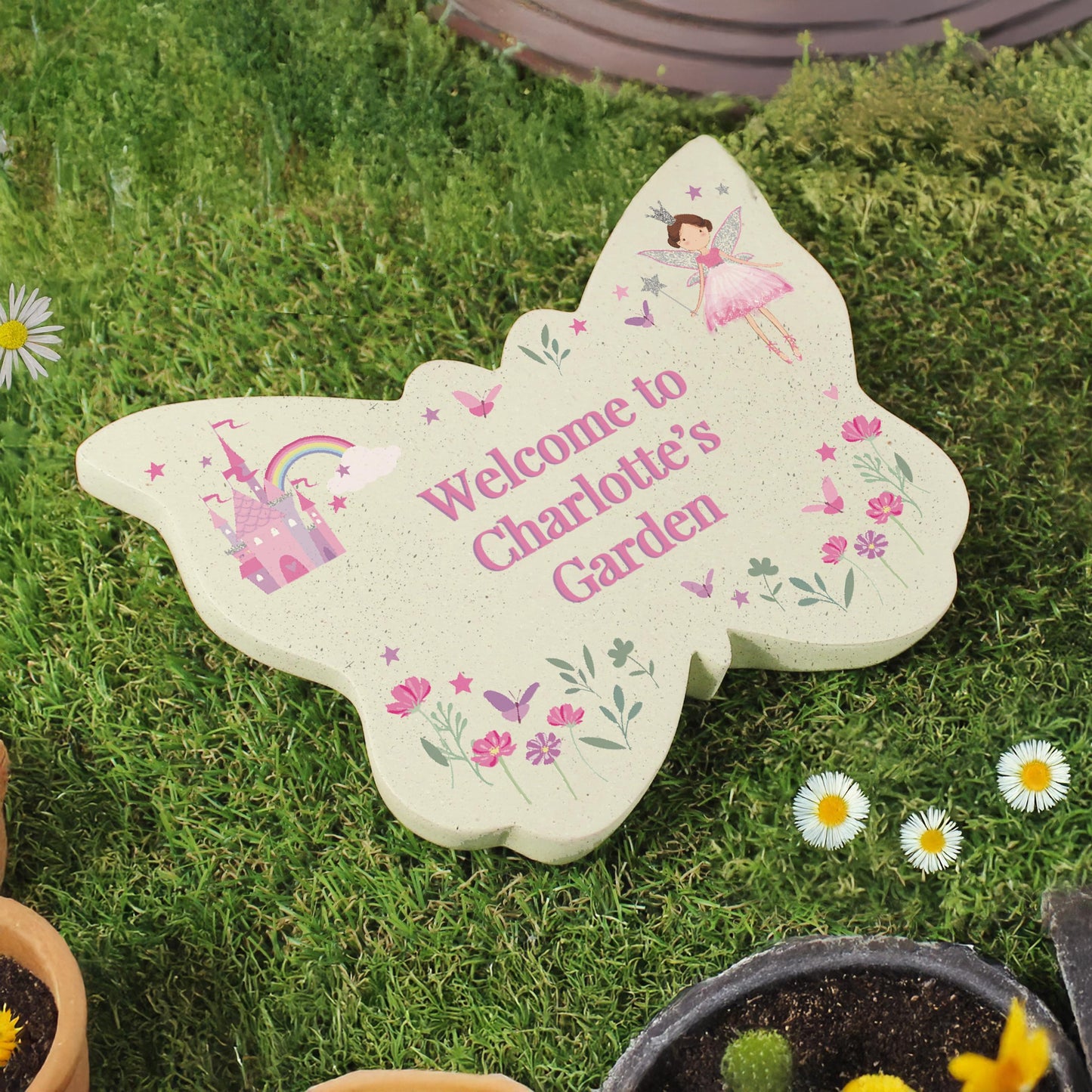 Personalised Fairy Princess Garden Butterfly Grave Ornament