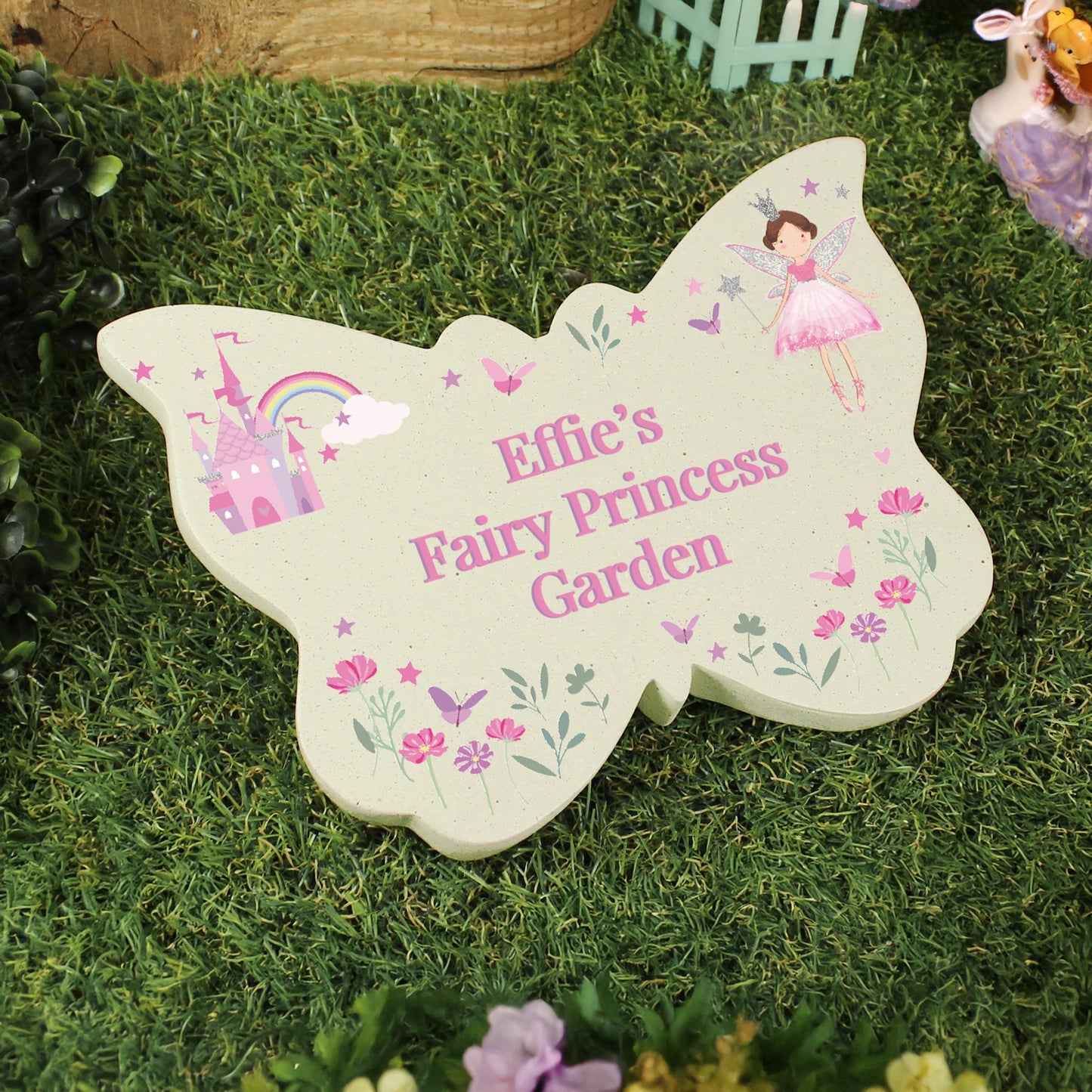 Personalised Fairy Princess Garden Butterfly Grave Ornament