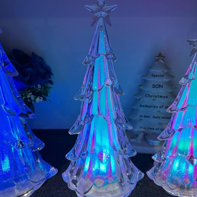 Size options - LED colour changing acrylic Christmas tree indoor use battery or USB