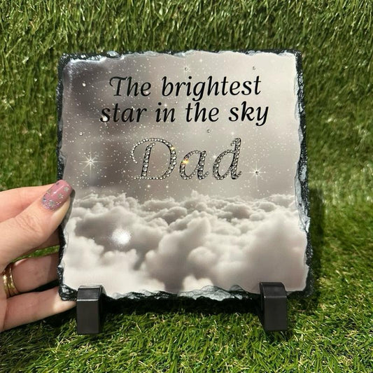 Personalised crystal Name in the clouds design outdoor or indoor slate