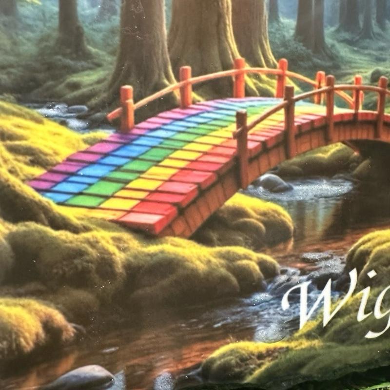 Personalised rainbow bridge outdoor slate with glitter detail