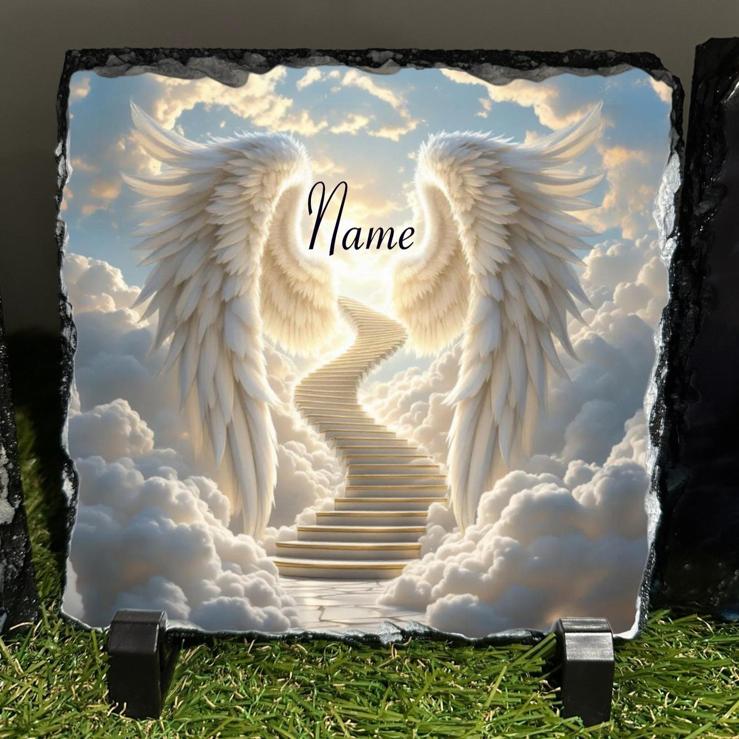 Personalised New 2026 Stairway to heaven angel wings design outdoor or indoor slate