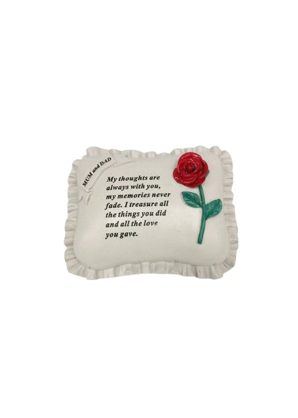 Options - Red rose memorial pillow stone