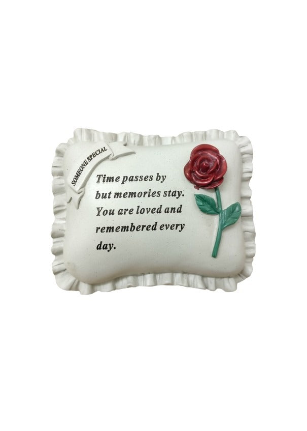 Options - Red rose memorial pillow stone