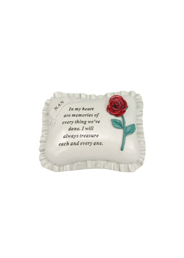 Options - Red rose memorial pillow stone