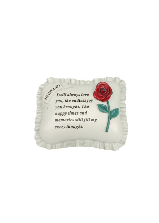 Options - Red rose memorial pillow stone