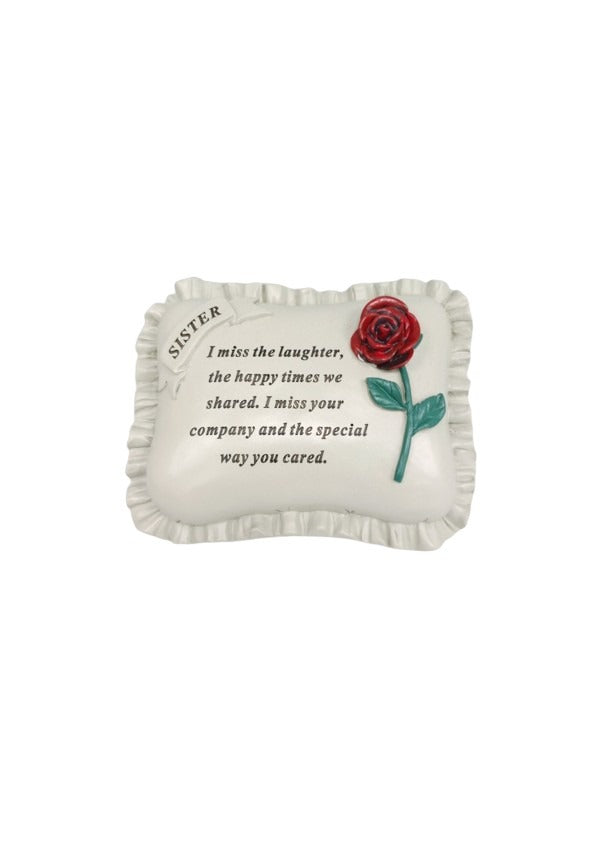 Options - Red rose memorial pillow stone