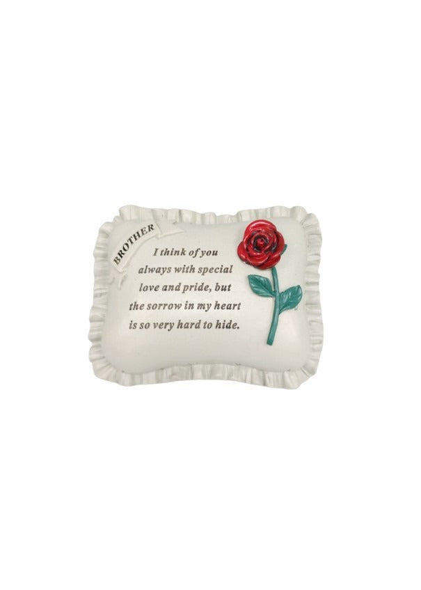 Options - Red rose memorial pillow stone