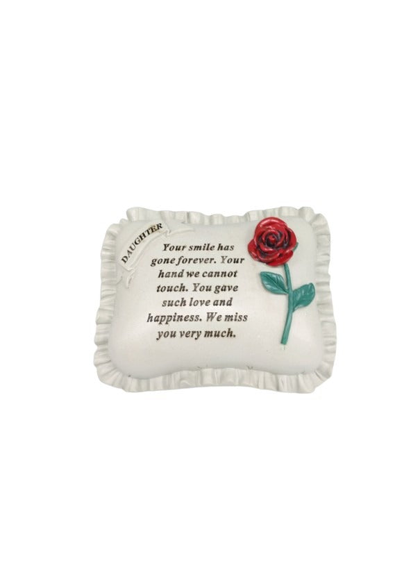 Options - Red rose memorial pillow stone