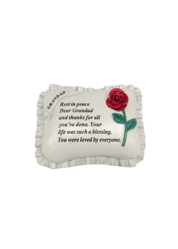 Options - Red rose memorial pillow stone