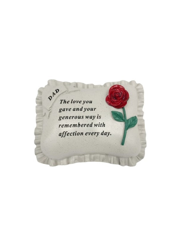 Options - Red rose memorial pillow stone