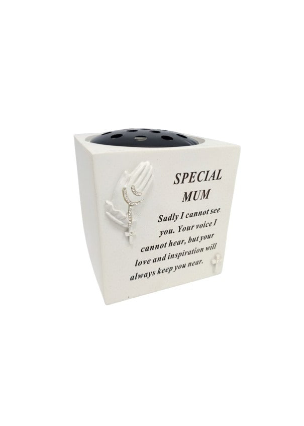 Options - Hands flower vase with diamante Memorial