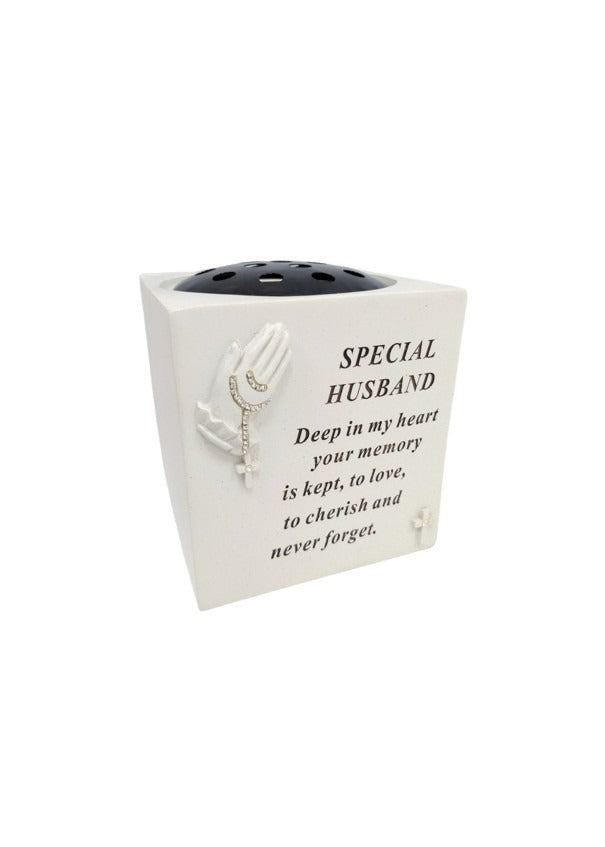 Options - Hands flower vase with diamante Memorial