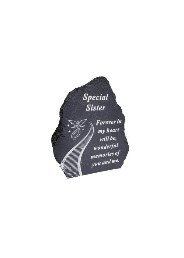 Options - Navy & white 'Stairway to Heaven' memorial plaque