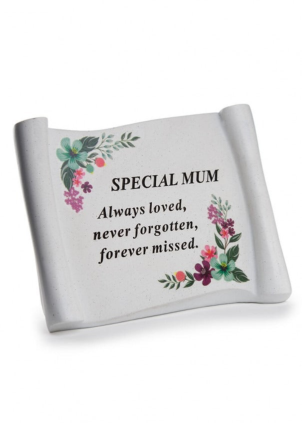 Options - Floral Scroll memorial grave stone plague