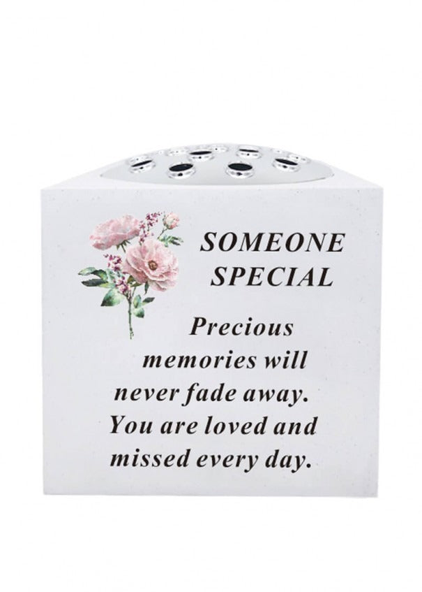 Option selection - Floral flower vase Bowl With Chrome Lid Decor Memorial