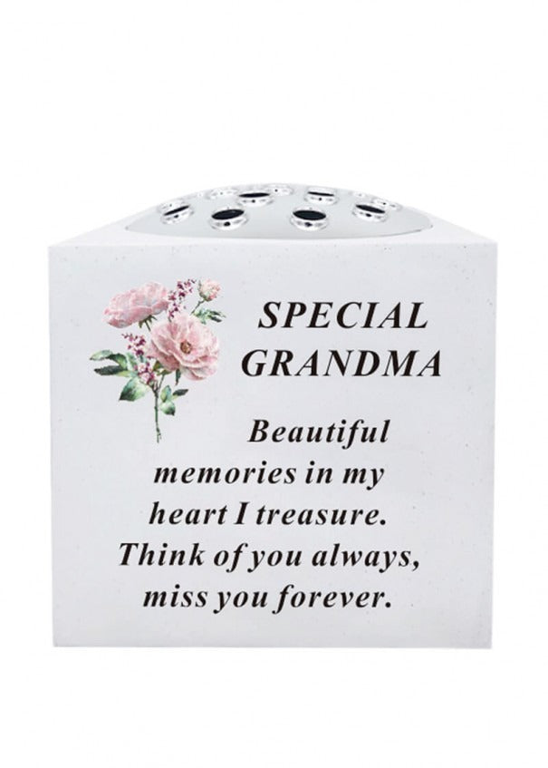 Option selection - Floral flower vase Bowl With Chrome Lid Decor Memorial