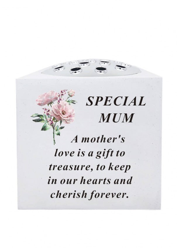 Option selection - Floral flower vase Bowl With Chrome Lid Decor Memorial