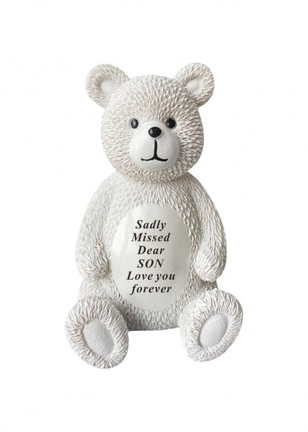 Options- A Sitting White Beautiful Memorial Teddy Bear