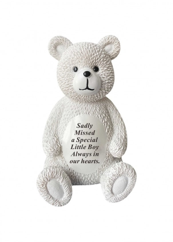 Options- A Sitting White Beautiful Memorial Teddy Bear