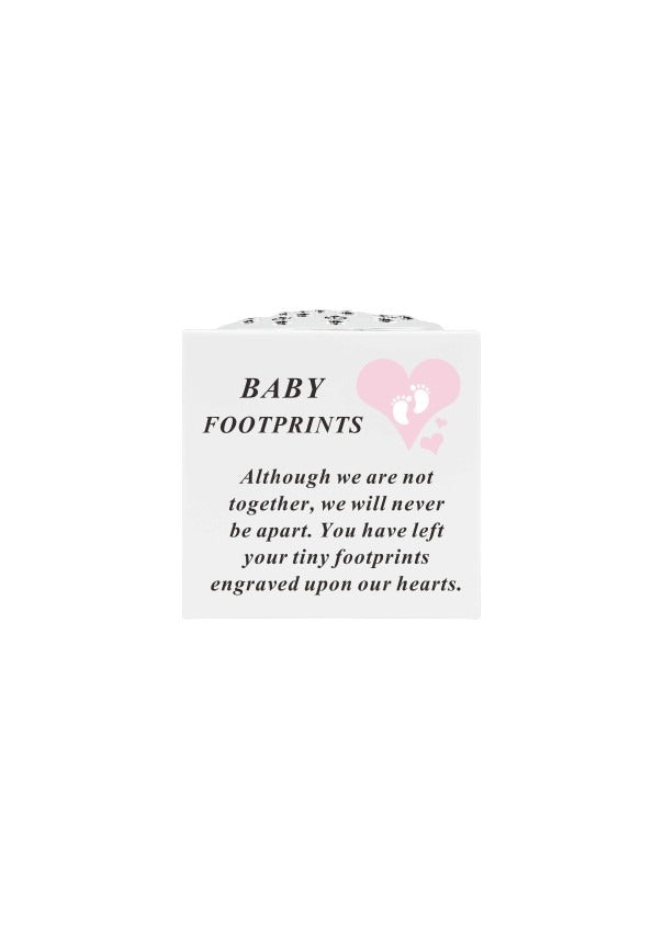 Options- Baby Footprints Rose flower vase With Chrome Lid