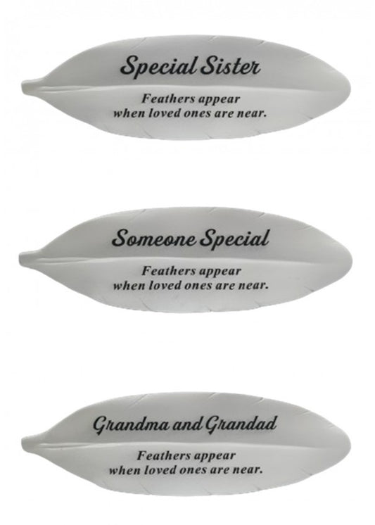 Options - White Feather outdoor plaque - small Decor Memorial