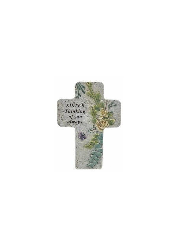 Options - Memorial Cross With Dragonfly & Flower Design