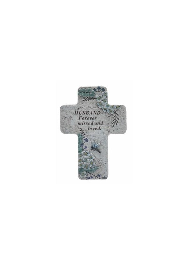 Options - Memorial Cross With Dragonfly & Flower Design