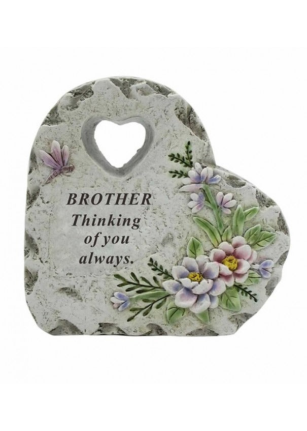 Options - Heart With Dragonfly & Flower Design graveside garden memorial