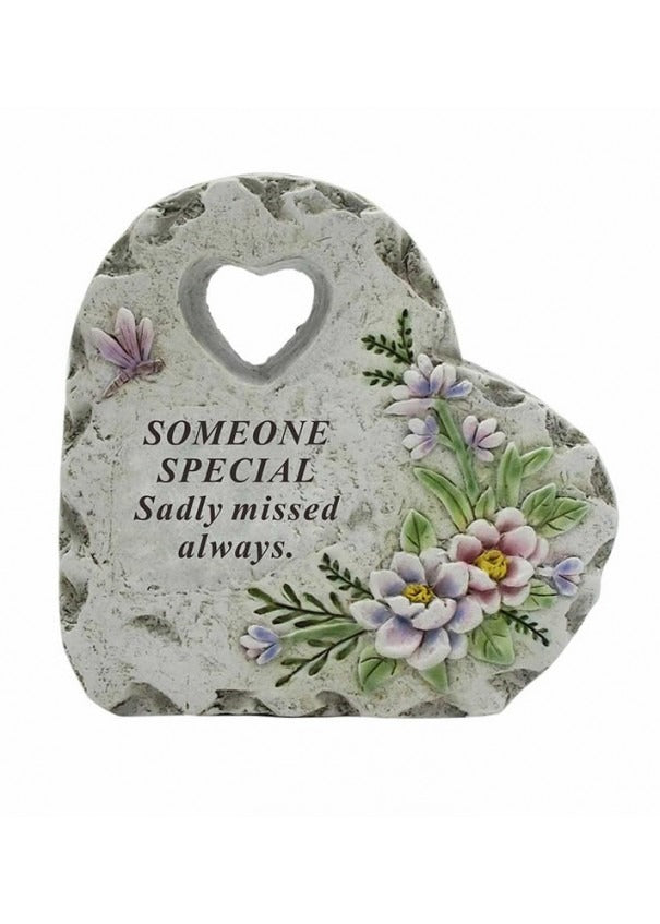 Options - Heart With Dragonfly & Flower Design graveside garden memorial