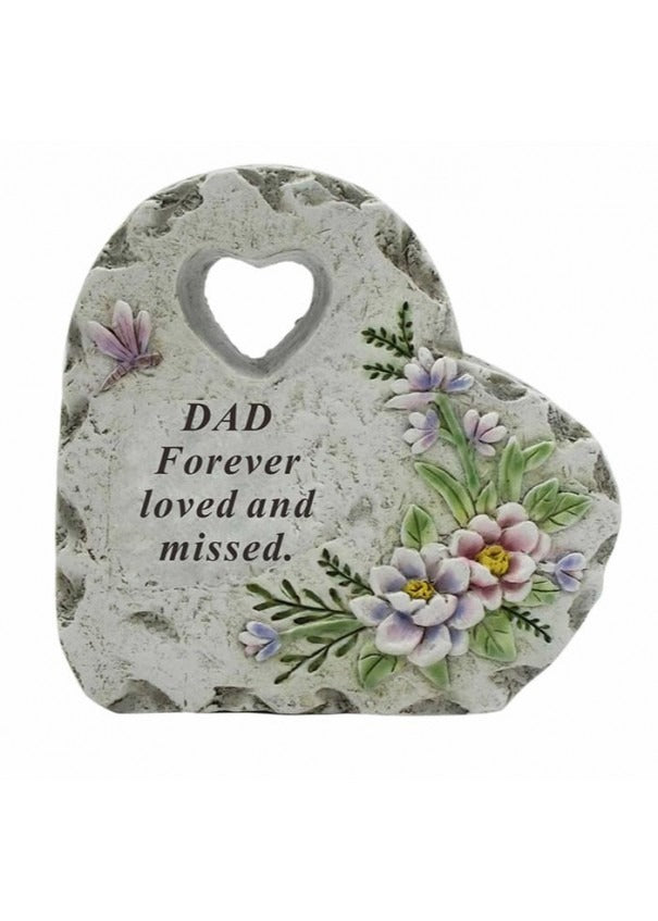 Options - Heart With Dragonfly & Flower Design graveside garden memorial