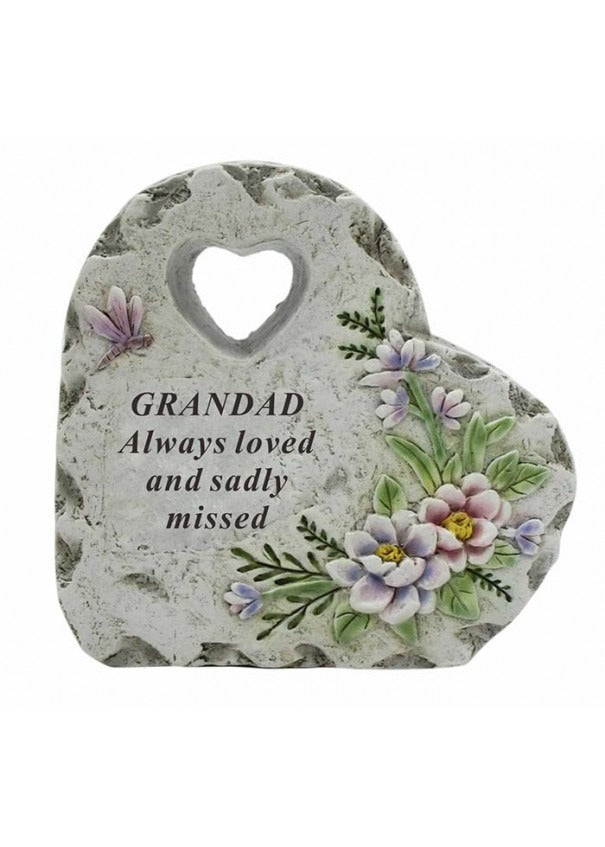 Options - Heart With Dragonfly & Flower Design graveside garden memorial