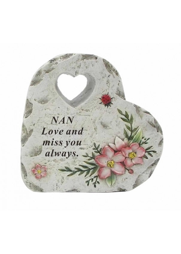 Options - Heart With Dragonfly & Flower Design graveside garden memorial